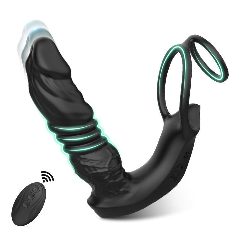 Sanftes Prostata-Spielzeug mit 9 Vibrationsstufen und Doppelring für maximalen Genuss